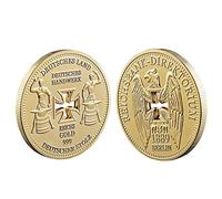 1pc German Imperial Bank Gold-plated Commemorative Coins, Germany Hollow Cross Coin Collectibles (golden)