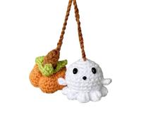 1pc Ghost Pumpkin Doll Handmade Cartoon Car Pendant Crochet Cute Little Soft Car Hanging Decor Halloween Widget Gift Pendant Bag