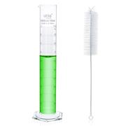 1PC Glass Graduated Cylinder Set 1000ml and 1pc Cylinder Brush, 3.3 Borosilicate Glass Cylinder with Plastic hex Base,Lab Cylinders Glass Measuring Cylinder, 4099.0124.1