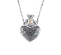 1PC Glass Heart Vial Cremation Pendant Necklace Ash Case Holder Keepsake Necklace Memorial Jewelry Urn Necklace for Ash