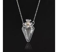 1PC Glass Heart Vial Cremation Pendant Necklace Ash Case Holder Keepsake Necklace Memorial Jewelry Urn Necklace for Ash