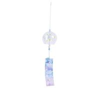 1PC Glass Wind Sakura Chimes Hanging Craft Bell Home Decor Cherry Blossom Pattern For Outdoor Garden Home Decor(Color3)