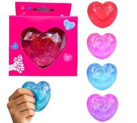 1pc Glitter Diamond Heart Shaped Squishy Fidget, 7.5cm Large Soft Sensory Fidget Stress Balls Toys for Adults Anxiety Relief, Desk Decor, Cute Birthday Gifts, Party Favors(Random Color)