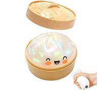 1PC Glitter Dumpling Squishy Cute Squishy Dumplings with Steamer Box Soft Slow Rebound Glitter Stress Ball for Adult Realistic Smiling Dumpling for Stress Relief and Anxiety Fun Desk Decor (B)
