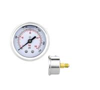 1pc Glycerin filling water gas Pressure Gauge 50mm Accuracy 2.5% Back Connection Vacuum Mamometer For Boiler Coffee Maker(M10-1 With oil,0-400bar)