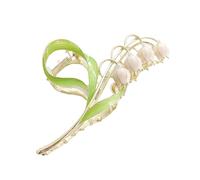 1PC Gold Lily of The Valley Flower Hair Clips, Large Metal Claw Clip,Orchid Clamps,Lily Jaw Clamp Styling Accessories for Thick Thin, Clips and Barrettes
