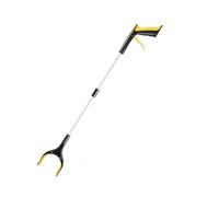 1pc Grabber Reacher Tool Garbage Clip Picker Picking Extended Aluminum Alloy Picker Pliers Sanitary Pickup Cleaning Supplies(Yellow 43.31inch)