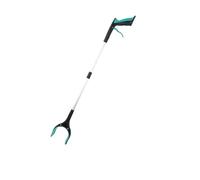 1pc Grabber Reacher Tool Garbage Clip Picker Picking Extended Aluminum Alloy Pliers Sanitary Pickup Cleaning Supplies for Tall Users(Green 32.68inch)