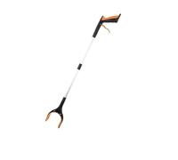 1pc Grabber Reacher Tool Garbage Clip Picker Picking Extended Aluminum Alloy Pliers Sanitary Pickup Cleaning Supplies for Garden(Orange 32.68inch)