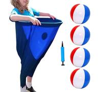 1PC Granny Pants Yard Game Freaky Party Games Pants with 4 Bouncy Balls and 1 Marker Cone - The Ultimate Backyard Party Game! Field Day Family Reunion Games Outdoor Recreational Tossing Game-s