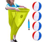 1PC Granny Pants Yard Game Freaky Party Games Pants with 4 Bouncy Balls and 1 Marker Cone - The Ultimate Backyard Party Game! Field Day Family Reunion Games Outdoor Recreational Tossing Game-s