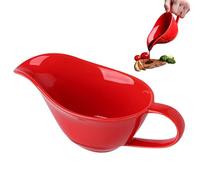 1PC Gravy Boat 200ml Ceramics Gravy Pourer with Spout and Handle Sauce Cup for Home Hotel Restaurant Red