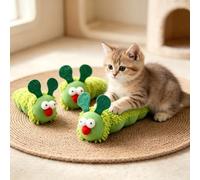 1Pc Green Caterpillar Cat Kicker Plushes,Crinkle Chew Plush for Indoor | Worm Shaped Catnip Kicker Plush,Soft Fuzzy Crinkle Caterpillar Pet Chew Accessory for Kittens Puppies Indoor Interactive
