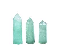 1PC Green Fluorite Crystal Point Hexagonal Column Ornament Magic Repair Wand Home Decoration Ornaments (Size : 70-80mm)
