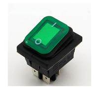 1pc Green Latching Rocker Toggle Switch IP55 4Pin 2Position AC250V/16A LED illuminated Low
