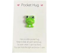 1Pc Green Little Pocket Hug Frog Token,Pocket Hug Heart with Greeting Cards,Thinking of Gifts,Adorable Encouragement Greeting Card with Frog Ornaments,Keepsake Gift,Frog Gifts,Cards and Card Stock
