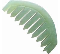 1Pc Green Nature Jade Stone Massage Comb Traditional Natural Jade Massager Acupuncture Head Therapy Trigger Point Treatment On Head Gua Sha Board Scalp Massagers Manual Scalp Massage Tools