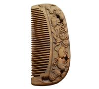 1pc Green Sandalwood Whole Wood Carving Combless Comb Hair Massage Anti - Static Mushu Comb