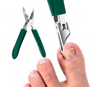 1pc Green Stainless Steel Toenail Clipper for Thick Nails, Precision Nail Trimmer with 25° Angled Blade, Soft Grip Handle, Splash Guard Design, Heavy Duty Nail Cutter for Home Use