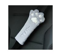 (1pc grey seatbelt) 1PC Cute Cartoon Cat Claw Car Neck Pillow Soft Plush Auto Headrest Seat