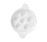 1pc Grilled Snail Plate Single Snail Baking Plate Escargot Snails Serve Escargot Dish Serving Dishes Snail Dish Escargot Baking Plate Snail Plate for Oven Dinnerware White Ceramics