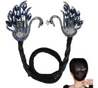 1PC Hair Bun Maker, Rhinestone Swan French Twist Hair Tool, Flexible Lazy Curler Bun Maker for Women and Girls.