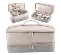 1PC Hair Tool Organizer, 15x6x6 Inch Double-Layer Hair Dryer Case, Waterproof Travel Organizer Bags with Handle and Zipper for Flat Curling Iron Hairdryer.