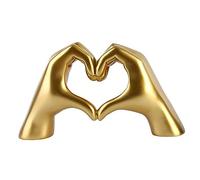 1PC Hand Love Decor Abstract Resin Figurine Style Heart Gesture Sculpture Home Decoration Statue Love Wedding Ornaments, Heart Gesture Statue | Resin Abstract Figurine - Style Resin (Gold)