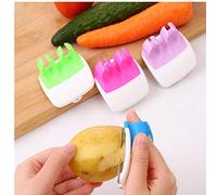 1pc Hand Vegetable Peeler, Finger Grips Fruit Peeler with Finger Ring for Potato Carrots Cucumbers (Random Color)