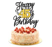 1pc Happy 45th Birthday Cake Topper, Birthday Cake Decoration Supplies