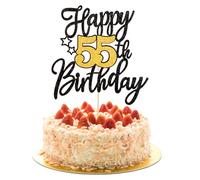 1pc Happy 55th Birthday Cake Topper, Birthday Cake Decoration Supplies