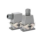 1pc HDC 16A Double Buckle 18 Pin Heavy Duty Connector with Cable Gland - 10 Cores Industrial Waterproof Aviation Plug(10 Core Top Entry)