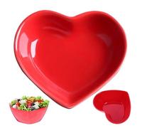 1PC Heart Shaped Bowl, 9x7.5 Candy Bowl Red Heart Bowl for Salad Soup Snack Dessert Cute Bowls for Romantic Meals or Home Decor