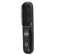 1PC Heated Hair Brush 3 Heat Settings Cordless Hair Styler USB Rechargeable Lightweight Portable Straightener Brush for Travel, Home