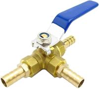 1pc Heavy Duty Brass Ball Valve Connector - L-Port Three-Way Hose Barb for Garden Irrigation and More(20mm)