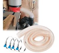 1pc Heavy Duty PU Dust Collection Hose with 4 Thumbscrew Clamps - Flexible, Puncture Resistant for Shop Vac Systems(Dia-220(mm) Long1000cm)