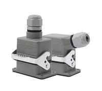 1pc Heavy Duty Rectangular Connector HDC-HE-6 - Dustproof Aviation Plug for Industrial Automation - 500V 16A(6p Side Line)