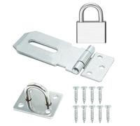 1pc Heavy-Duty Stainless Steel Hasp with 30mm Padlock - Secure Locking Solution for Gates, Cabinets, and Pet Cages