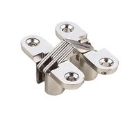 1PC Hidden Hinges 8x42MM Invisible Concealed Cross Door Hinge Bearing 180D Screw for Folding Door/Window Furniture DIY(Silver)