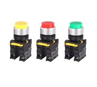 1PC High Head Push Switch 22mm Self Reset Self Locking Waterproof Power Push Button Switch Green Yellow Red Blue White 1NO 1NC 2NO(70A,2NO2NC_SELF-LOCKING)