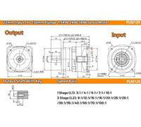1pc High Precision Helical Planetary Gearbox Step-down Gearbox Motor Reducer For 1.2KW 1.5KW 1.8KW 2KW 3KW 110-220mm Servo(Khaki,Speed Ratio 40 to 1)