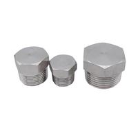 1pc High Pressure 210 bar 1/8" 1/4" 3/8" 1/2" 3/4" 1" NPT Male 304 Stainless Steel Hex Head Solid End Cap Fitting Water Gas Oil(1/2")