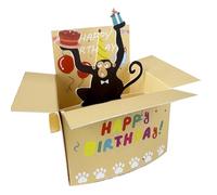 1pc Hilarious Happy Birthday Pop-Up Card Humorous 3D Character Design With Heart Card