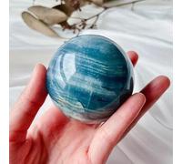 1pc Home Decoration Sky Blue Gemstone Ball Agate Stone Crystal Beautiful Calcite Spheres for Feng Shui Display Office Ornaments,5~6cm
