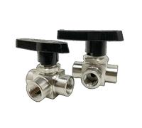 1PC Horizontal G 1/4" BSPP Female Tee L Port Ball Valve 304 Stainless Steel Water Gas Oil