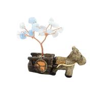 1pc Horse Drawn Cart Broken Stone Life Tree Ornament Office Home Decoration