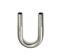 1pc Hose Barb 304 Stainless Steel U Shaped Bend Hosetail Pipe Fitting Connector Water Gas Oil(14mm)