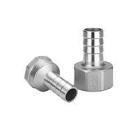 1PC Hose Barb Pipe Fitting Connector 304 Stainless Steel | 1/8" 1/4" 3/8" 1/2" 3/4" 1" 2" BSPT Female 6-51 Mm Connector(10MM_1/4")