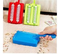 1pc Household Double Brush Handheld Carpet Table Brush Plastic Sweeper Crumb Dirt Cleaner Roller Tool Random Color