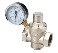 1pc Household Tap Water Pressure Reducing Valve 1/2" 3/4" 1" 1.2" Female Adjustable Heater Pressure Regulating for Compressor and Air Tools(1" with Gauge)